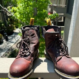 Dr. Martens. Brown Steel Toe Boots